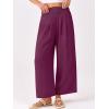 image:imageANRABESS Womens Pants Wide Leg High Waisted Palazzo Pants Summer Flowy Beach Lounge Casual Trousers with PocketsPurple Red