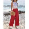image:imageANRABESS Womens Pants Wide Leg High Waisted Palazzo Pants Summer Flowy Beach Lounge Casual Trousers with PocketsRed