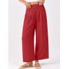 image:imageANRABESS Womens Pants Wide Leg High Waisted Palazzo Pants Summer Flowy Beach Lounge Casual Trousers with PocketsRed