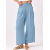 image:imageANRABESS Womens Pants Wide Leg High Waisted Palazzo Pants Summer Flowy Beach Lounge Casual Trousers with PocketsSky