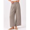 image:imageANRABESS Womens Pants Wide Leg High Waisted Palazzo Pants Summer Flowy Beach Lounge Casual Trousers with PocketsWheet