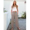image:imageANRABESS Womens Pants Wide Leg High Waisted Palazzo Pants Summer Flowy Beach Lounge Casual Trousers with PocketsWheet