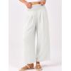 image:imageANRABESS Womens Pants Wide Leg High Waisted Palazzo Pants Summer Flowy Beach Lounge Casual Trousers with PocketsWhite