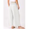image:imageANRABESS Womens Pants Wide Leg High Waisted Palazzo Pants Summer Flowy Beach Lounge Casual Trousers with PocketsWhite