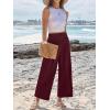 image:imageANRABESS Womens Pants Wide Leg High Waisted Palazzo Pants Summer Flowy Beach Lounge Casual Trousers with PocketsWine Red