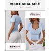 image:imageANRABESS Womens Short Sleeve Henley Shirts Ribbed Slim Fitted Tee Summer Work Tops 2026 Button Blouse Spring Vacation ClothesBlue