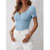 image:imageANRABESS Womens Short Sleeve Henley Shirts Ribbed Slim Fitted Tee Summer Work Tops 2026 Button Blouse Spring Vacation ClothesDeep Blue
