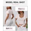 image:imageANRABESS Womens Short Sleeve Henley Shirts Ribbed Slim Fitted Tee Summer Work Tops 2026 Button Blouse Spring Vacation ClothesLight Beige