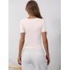 image:imageANRABESS Womens Short Sleeve Henley Shirts Ribbed Slim Fitted Tee Summer Work Tops 2026 Button Blouse Spring Vacation ClothesLight Beige