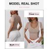 image:imageANRABESS Womens Short Sleeve Henley Shirts Ribbed Slim Fitted Tee Summer Work Tops 2026 Button Blouse Spring Vacation ClothesLight Khaki