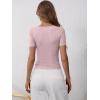 image:imageANRABESS Womens Short Sleeve Henley Shirts Ribbed Slim Fitted Tee Summer Work Tops 2026 Button Blouse Spring Vacation ClothesNutmeg