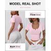image:imageANRABESS Womens Short Sleeve Henley Shirts Ribbed Slim Fitted Tee Summer Work Tops 2026 Button Blouse Spring Vacation ClothesPink