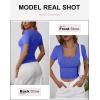 image:imageANRABESS Womens Short Sleeve Henley Shirts Ribbed Slim Fitted Tee Summer Work Tops 2026 Button Blouse Spring Vacation ClothesRoyal Blue