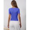 image:imageANRABESS Womens Short Sleeve Henley Shirts Ribbed Slim Fitted Tee Summer Work Tops 2026 Button Blouse Spring Vacation ClothesRoyal Blue