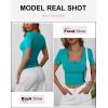 image:imageANRABESS Womens Short Sleeve Henley Shirts Ribbed Slim Fitted Tee Summer Work Tops 2026 Button Blouse Spring Vacation ClothesTeal