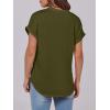 image:imageANRABESS Womens Short Sleeve Henley Tops V Neck Dressy Casual Blouses Summer Trendy Tee Shirts 2026 Vacation Fashion ClothesArmy Green