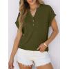 image:imageANRABESS Womens Short Sleeve Henley Tops V Neck Dressy Casual Blouses Summer Trendy Tee Shirts 2026 Vacation Fashion ClothesArmy Green