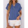 image:imageANRABESS Womens Short Sleeve Henley Tops V Neck Dressy Casual Blouses Summer Trendy Tee Shirts 2026 Vacation Fashion ClothesBlue