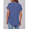image:imageANRABESS Womens Short Sleeve Henley Tops V Neck Dressy Casual Blouses Summer Trendy Tee Shirts 2026 Vacation Fashion ClothesBlue