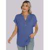 image:imageANRABESS Womens Short Sleeve Henley Tops V Neck Dressy Casual Blouses Summer Trendy Tee Shirts 2026 Vacation Fashion ClothesBlue