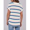 image:imageANRABESS Womens Short Sleeve Henley Tops V Neck Dressy Casual Blouses Summer Trendy Tee Shirts 2026 Vacation Fashion ClothesBlue Pink Strip