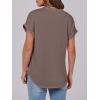 image:imageANRABESS Womens Short Sleeve Henley Tops V Neck Dressy Casual Blouses Summer Trendy Tee Shirts 2026 Vacation Fashion ClothesBrown