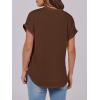 image:imageANRABESS Womens Short Sleeve Henley Tops V Neck Dressy Casual Blouses Summer Trendy Tee Shirts 2026 Vacation Fashion ClothesCoffee