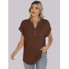 image:imageANRABESS Womens Short Sleeve Henley Tops V Neck Dressy Casual Blouses Summer Trendy Tee Shirts 2026 Vacation Fashion ClothesCoffee