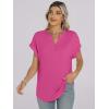 image:imageANRABESS Womens Short Sleeve Henley Tops V Neck Dressy Casual Blouses Summer Trendy Tee Shirts 2026 Vacation Fashion ClothesHot Pink