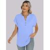 image:imageANRABESS Womens Short Sleeve Henley Tops V Neck Dressy Casual Blouses Summer Trendy Tee Shirts 2026 Vacation Fashion ClothesLight Blue