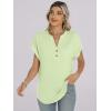 image:imageANRABESS Womens Short Sleeve Henley Tops V Neck Dressy Casual Blouses Summer Trendy Tee Shirts 2026 Vacation Fashion ClothesLight Green