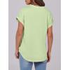 image:imageANRABESS Womens Short Sleeve Henley Tops V Neck Dressy Casual Blouses Summer Trendy Tee Shirts 2026 Vacation Fashion ClothesLight Green