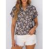 image:imageANRABESS Womens Short Sleeve Henley Tops V Neck Dressy Casual Blouses Summer Trendy Tee Shirts 2026 Vacation Fashion ClothesNavy Blue Pink Floral