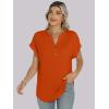 image:imageANRABESS Womens Short Sleeve Henley Tops V Neck Dressy Casual Blouses Summer Trendy Tee Shirts 2026 Vacation Fashion ClothesOrange
