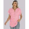 image:imageANRABESS Womens Short Sleeve Henley Tops V Neck Dressy Casual Blouses Summer Trendy Tee Shirts 2026 Vacation Fashion ClothesPink White Floral