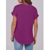 image:imageANRABESS Womens Short Sleeve Henley Tops V Neck Dressy Casual Blouses Summer Trendy Tee Shirts 2026 Vacation Fashion ClothesPurple