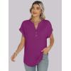 image:imageANRABESS Womens Short Sleeve Henley Tops V Neck Dressy Casual Blouses Summer Trendy Tee Shirts 2026 Vacation Fashion ClothesPurple