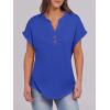 image:imageANRABESS Womens Short Sleeve Henley Tops V Neck Dressy Casual Blouses Summer Trendy Tee Shirts 2026 Vacation Fashion ClothesRoyal Blue