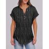 image:imageANRABESS Womens Short Sleeve Henley Tops V Neck Dressy Casual Blouses Summer Trendy Tee Shirts 2026 Vacation Fashion ClothesWhite Black Strip