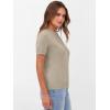 image:imageANRABESS Womens Short Sleeve Sweaters Wool Blend Crew Neck Sweater Shirts Business Casual Work Tops 2026 Summer OutfitsAlmond