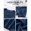 image:imageANRABESS Womens Short Sleeve Sweaters Wool Blend Crew Neck Sweater Shirts Business Casual Work Tops 2026 Summer OutfitsDeep Blue