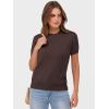 image:imageANRABESS Womens Short Sleeve Sweaters Wool Blend Crew Neck Sweater Shirts Business Casual Work Tops 2026 Summer OutfitsDeep Brown