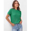 image:imageANRABESS Womens Short Sleeve Sweaters Wool Blend Crew Neck Sweater Shirts Business Casual Work Tops 2026 Summer OutfitsGreen