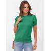 image:imageANRABESS Womens Short Sleeve Sweaters Wool Blend Crew Neck Sweater Shirts Business Casual Work Tops 2026 Summer OutfitsGreen