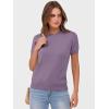 image:imageANRABESS Womens Short Sleeve Sweaters Wool Blend Crew Neck Sweater Shirts Business Casual Work Tops 2026 Summer OutfitsGrey Purple