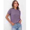 image:imageANRABESS Womens Short Sleeve Sweaters Wool Blend Crew Neck Sweater Shirts Business Casual Work Tops 2026 Summer OutfitsGrey Purple