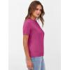 image:imageANRABESS Womens Short Sleeve Sweaters Wool Blend Crew Neck Sweater Shirts Business Casual Work Tops 2026 Summer OutfitsHot Pink