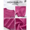 image:imageANRABESS Womens Short Sleeve Sweaters Wool Blend Crew Neck Sweater Shirts Business Casual Work Tops 2026 Summer OutfitsHot Pink