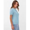 image:imageANRABESS Womens Short Sleeve Sweaters Wool Blend Crew Neck Sweater Shirts Business Casual Work Tops 2026 Summer OutfitsLight Blue