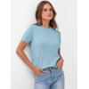 image:imageANRABESS Womens Short Sleeve Sweaters Wool Blend Crew Neck Sweater Shirts Business Casual Work Tops 2026 Summer OutfitsLight Blue